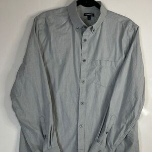 Men’s Express Gray  long sleeve dress shirt size L